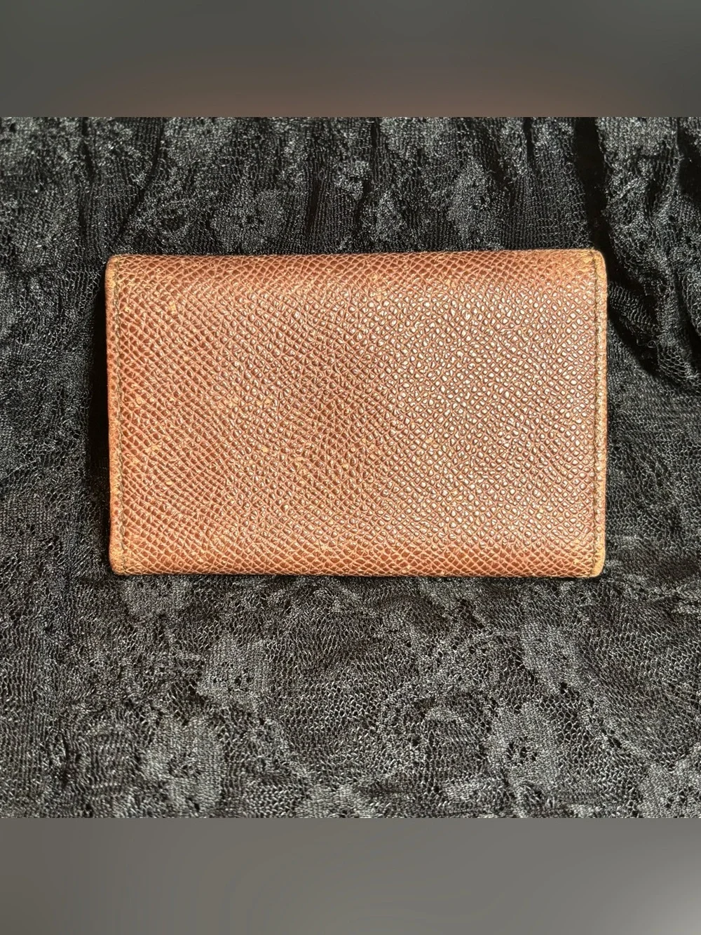 BVLGARI Logo Clip 6 Ring Key Case Brown Leather Trifold Made in Italy